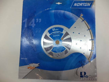 NEW NORTON PRO CUT PREMIUM DUCTILE RUNNER 14" x 1 DIAMOND BLADE YPHSDC1420 SP1T1