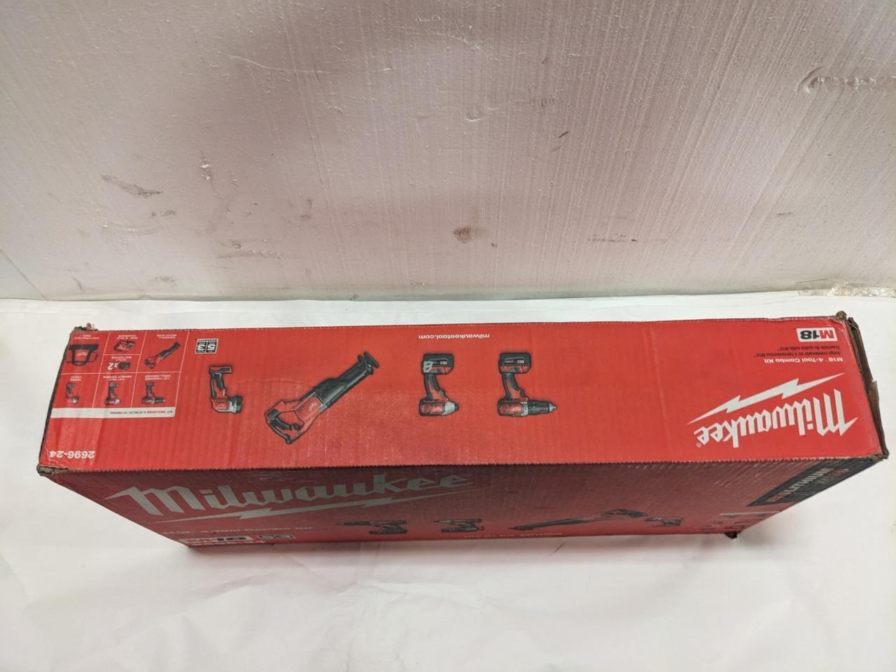 MILWAUKEE M18 CORDLESS LITHIUM-ION 4-TOOL COMBO KIT 2696-24 BSR35