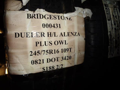 2 BRIDGESTONE DUELER H/L ALENZA P 245 75 16 109TSL ALL SEASON TIRES 000431 BQ2