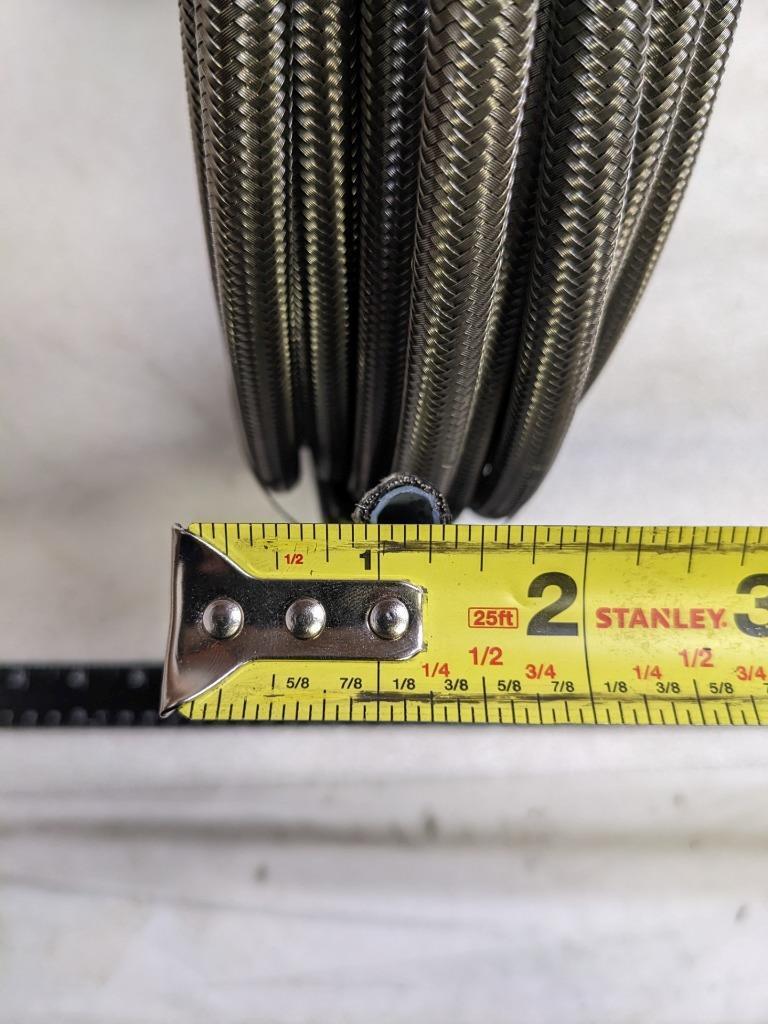 UNBRANDED BRAIDED 99' METAL HOSE 5/16" ID 7/16" OD W/ PLASTIC TUBING NEW R3T3