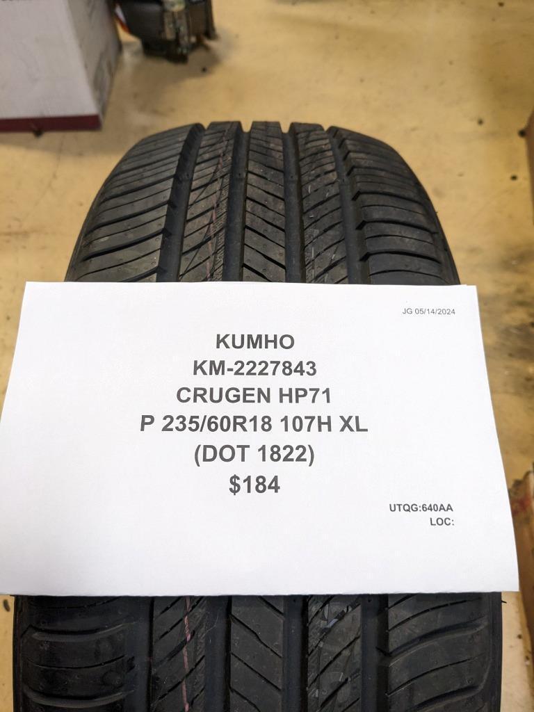 KUMHO CRUGEN HP71 P 235 60 18 107V XL TIRE 2227843 CQ2
