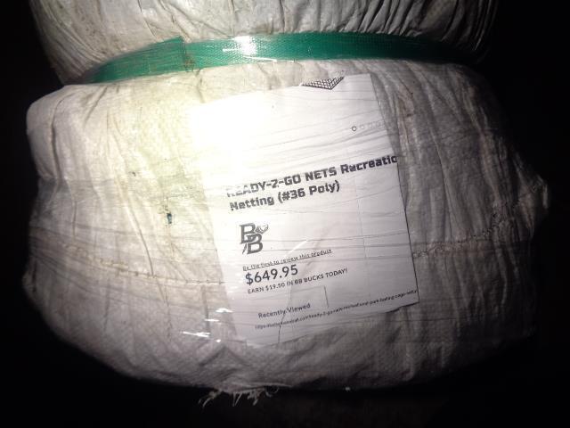 BETTER BASEBALL NET 36POLY1255 12'X12'X55' BLACK NEW KSLR