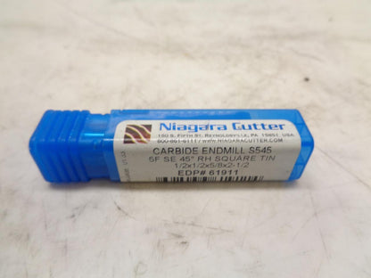 NEW NIAGARA 61911 CARBIDE END MILL 1/2"x5/8" 5 FLUTE R22T6BA