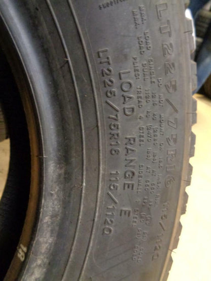 1 NEW TIRE GOODYEAR ENDURANCE RSA LT 225 75 16 115/112Q LRE 139862674