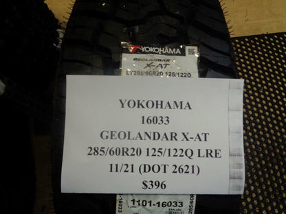 1 NEW YOKOHAMA GEOLANDER X-AT LT 285 60 20 125/122Q TIRE LRE 16033