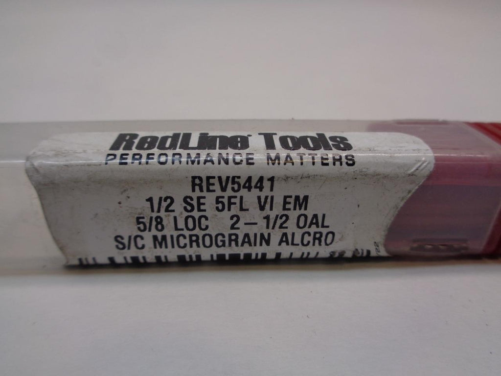 REDLINE TOOLS REV5441 1/2" CARBIDE SQUARE 5 FLUTE END MILL R22T8