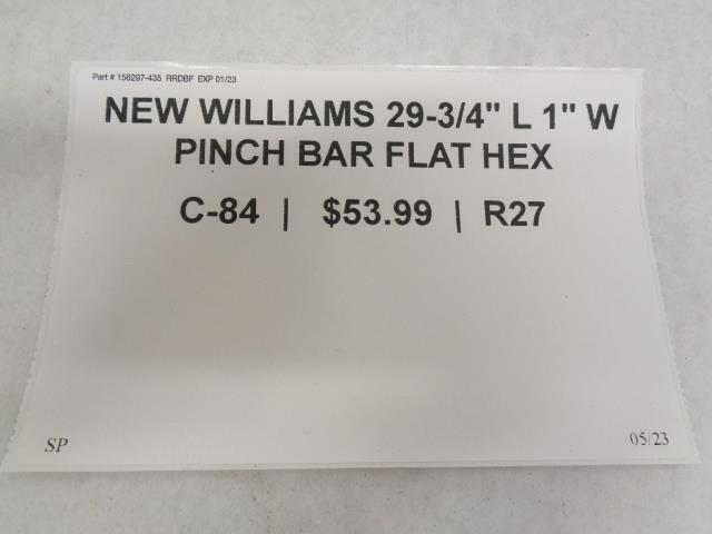 NEW WILLIAMS 29-3/4" L 1" W PINCH BAR FLAT HEX C-84 R27