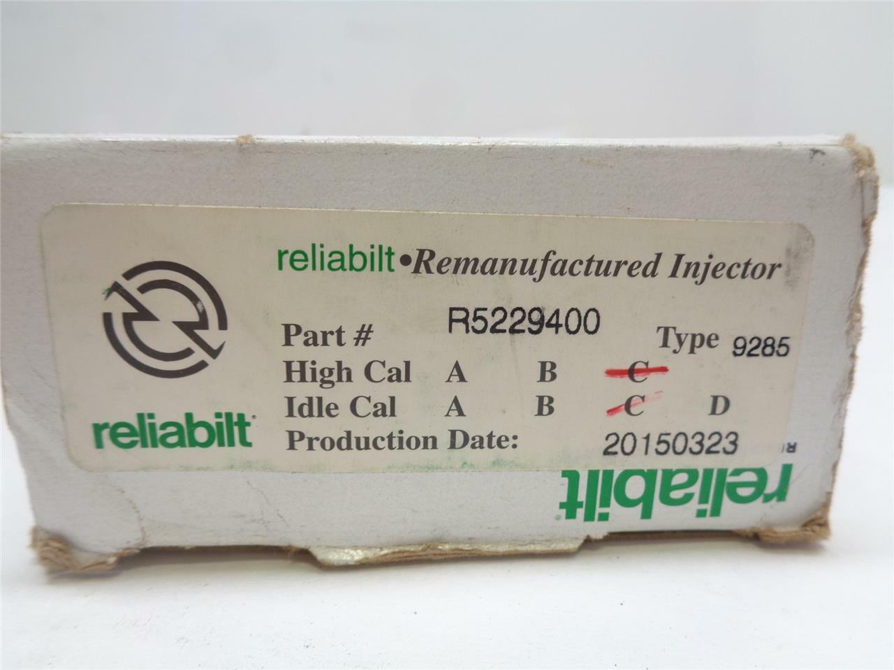REMAN DETROIT DIESEL RELIABILT FUEL INJECTOR R5229400 TYPE 9285 C & C R11TB