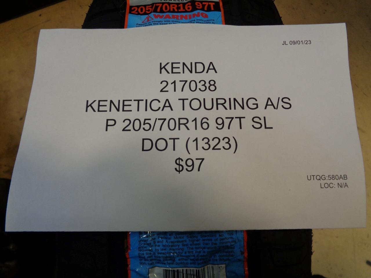 KENDA KENETICA TOURING A/S P 205 70 16 97T SL TIRE 217038 BQ4