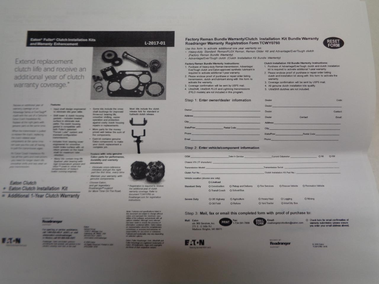 EATON FULLER PARTS KIT CLUTCH INSTALLATION KIT K-2468CL R4