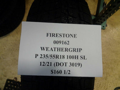 1 NEW FIRESTONE WEATHERGRIP P 235 55 18 100H SL ALL WEATHER TIRE 009162