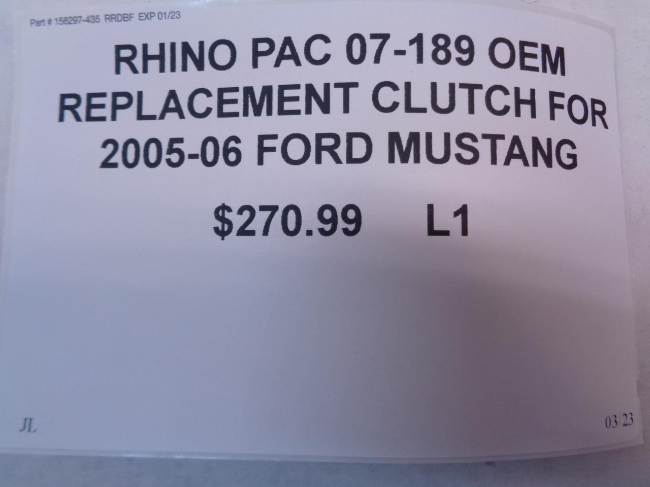 RHINO PAC 07-189 OEM REPLACEMENT CLUTCH FOR 2005-06 FORD MUSTANG L1