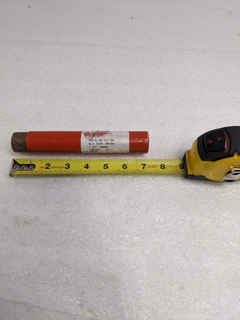 BRUBAKER TOOL 85468 END MILL M42 4-FLUTE T350G28-4 1" DIA. 0.150 RAD. NEW R22T5