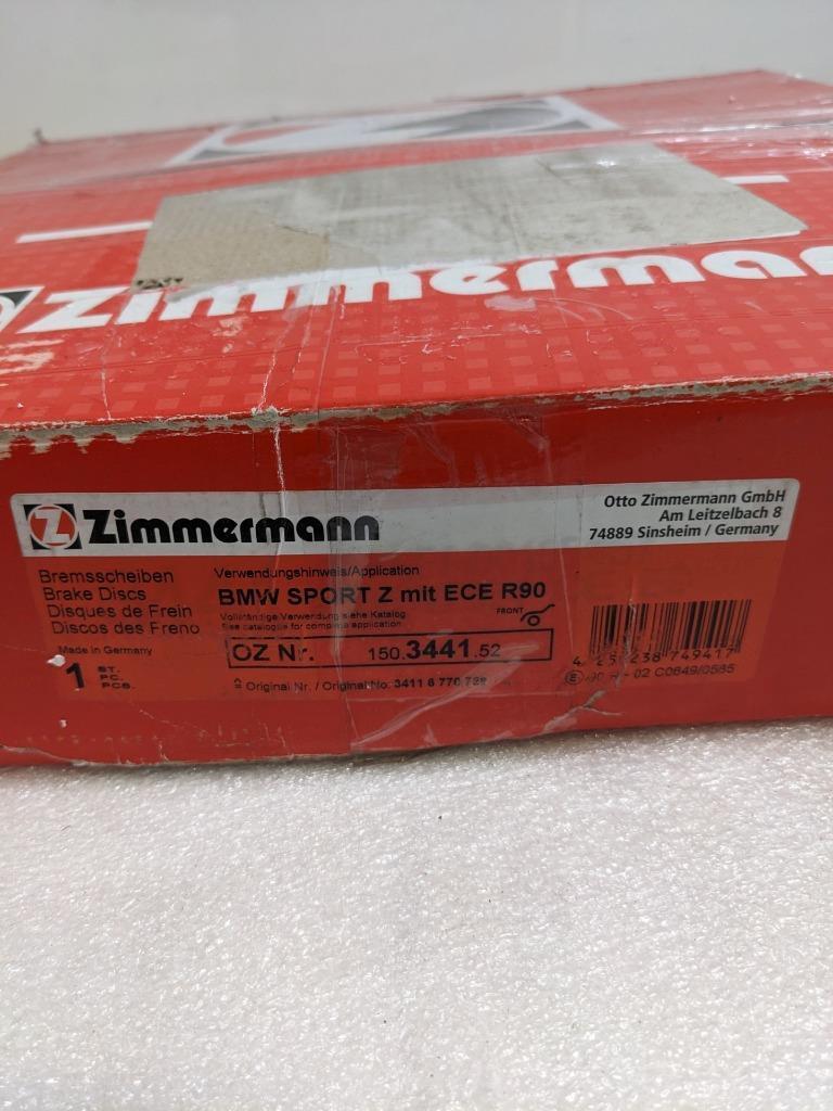 ZIMMERMANN 150.3441.52 FRONT DISC BRAKE ROTOR FOR BMW SPORT Z MIT ECE R90 NEW R3