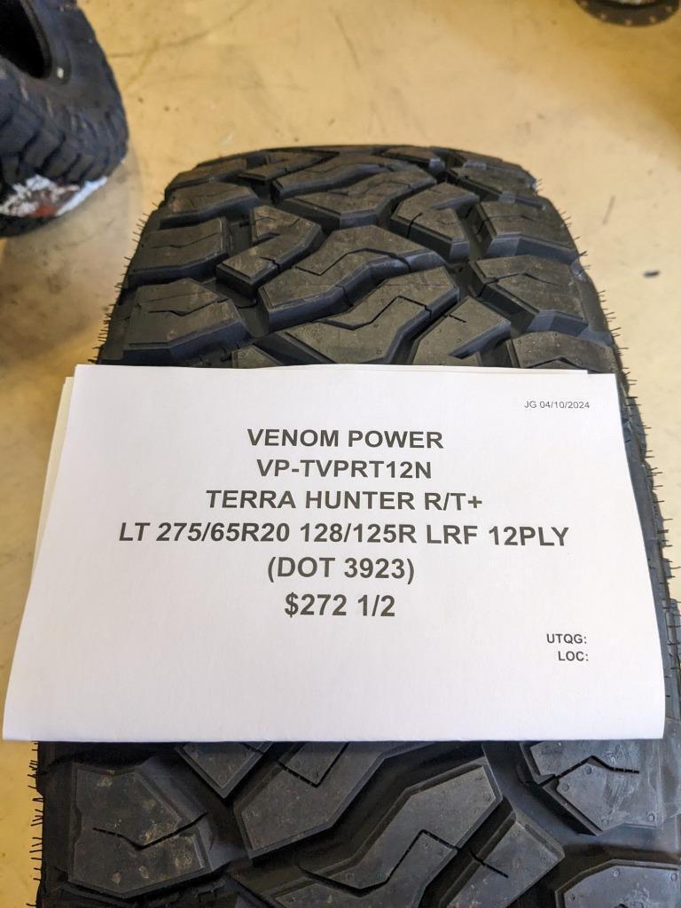 2 VENOM POWER TERRA HUNTER R/T+ LT 275 65 20 128/125R LRF 12PLY TIRES TVPRT12N
