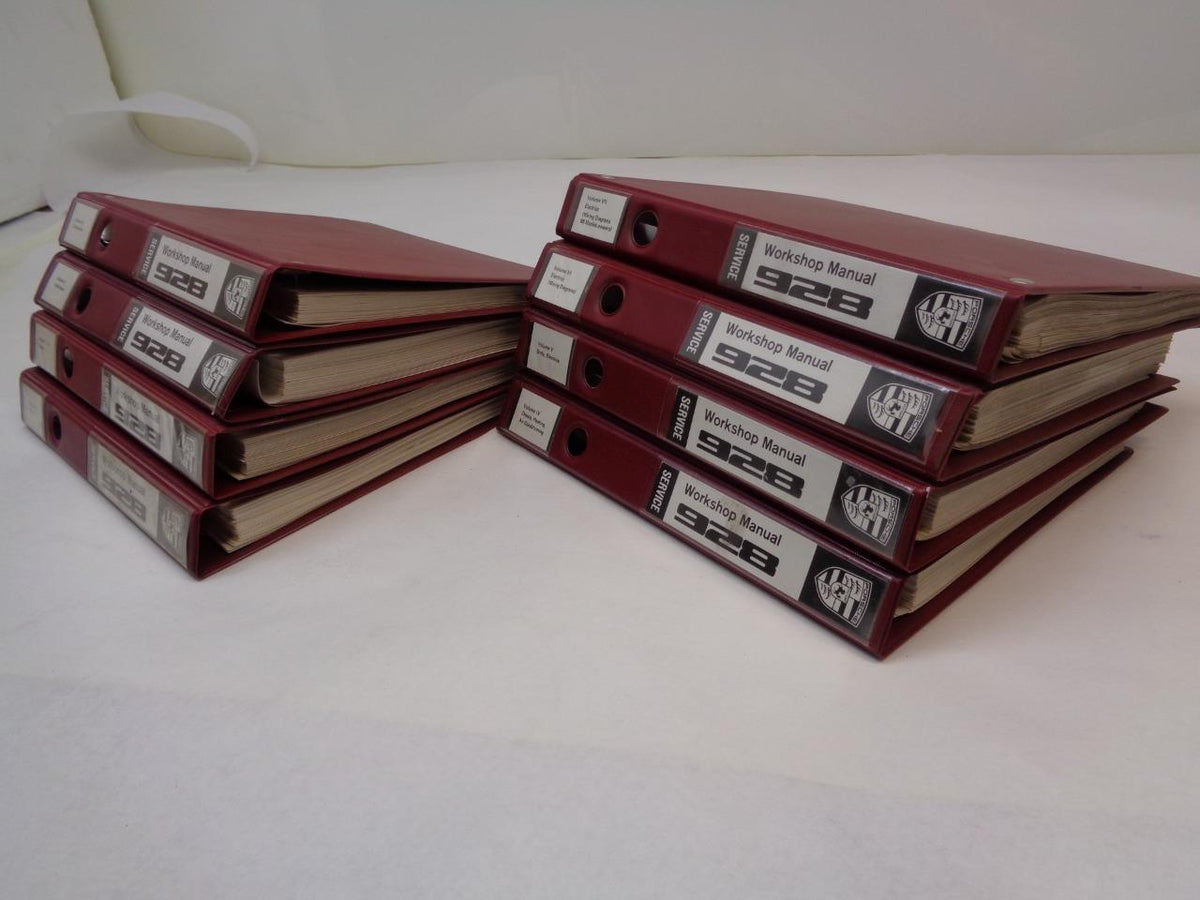 USED SET OF 8 GENUINE PORSCHE 928 WORKSHOP SERVICE MANUALS R32FLR