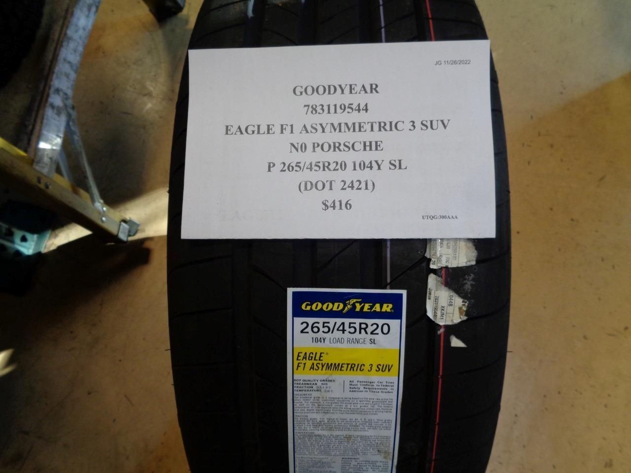 GOODYEAR EAGLE F1 ASYMMETRIC 3 SUV N0 PORSCHE P 265 45 20 104Y SL 783119544 AQ4