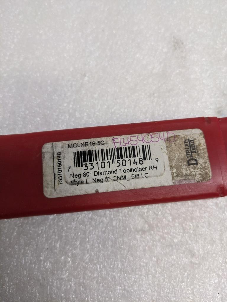 DORIAN TOOL 50148 RH TOOLHOLDER MCLNR-16-5C FOR CNM_543 INSERTS NEW R22T5
