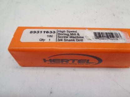 HERTEL ¾ END MILL SHANK DRILL 89311633 R29