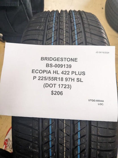 BRIDGESTONE ECOPIA HL 422 PLUS P 225 55 18 97H SL TIRE 009139 CQ2