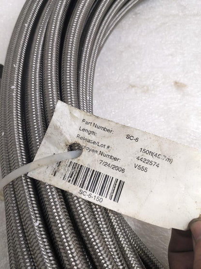 DANFOSS SC-6 EVERFLEX SS 304 TEFLON HOSE 168.5' OAL 0.31" ID 0.46" OD NEW R5