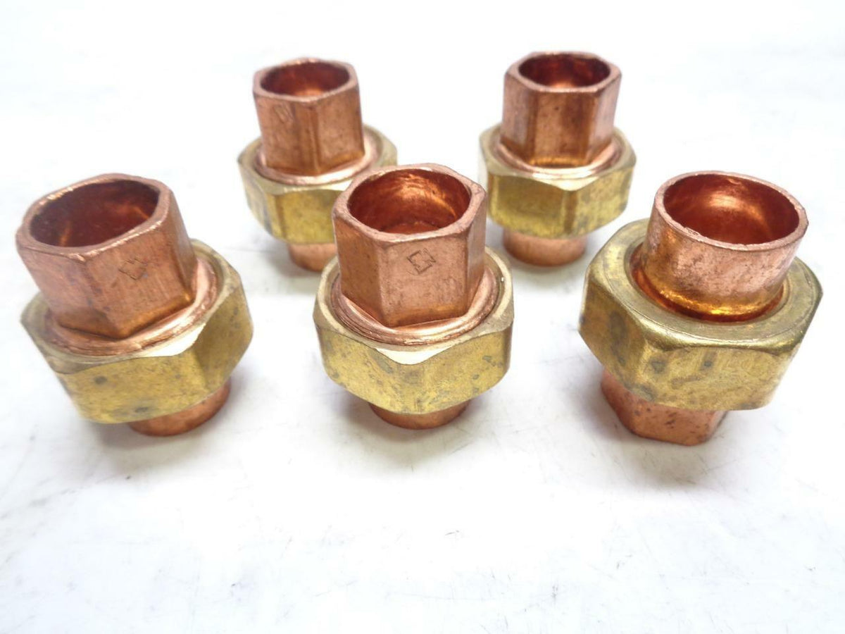 NEW 5 PACK MUELLER W08003 WROT COPPER 1/2" CxC UNIONS R10TC