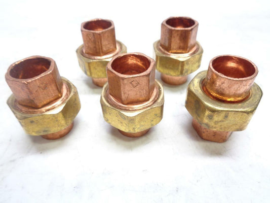 NEW 5 PACK MUELLER W08003 WROT COPPER 1/2" CxC UNIONS R10TC