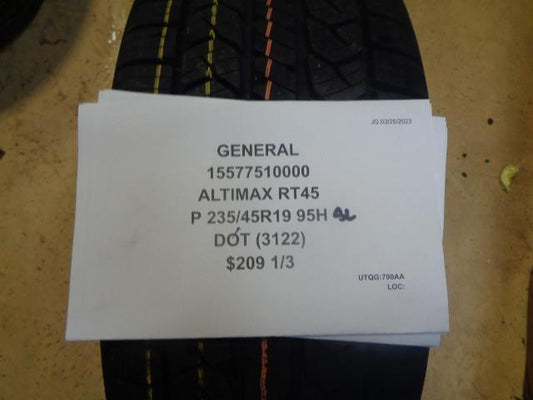 1 GENERAL ALTIMAX RT45 P 235 45 19 95H SL 15577510000 TIRE BQ2