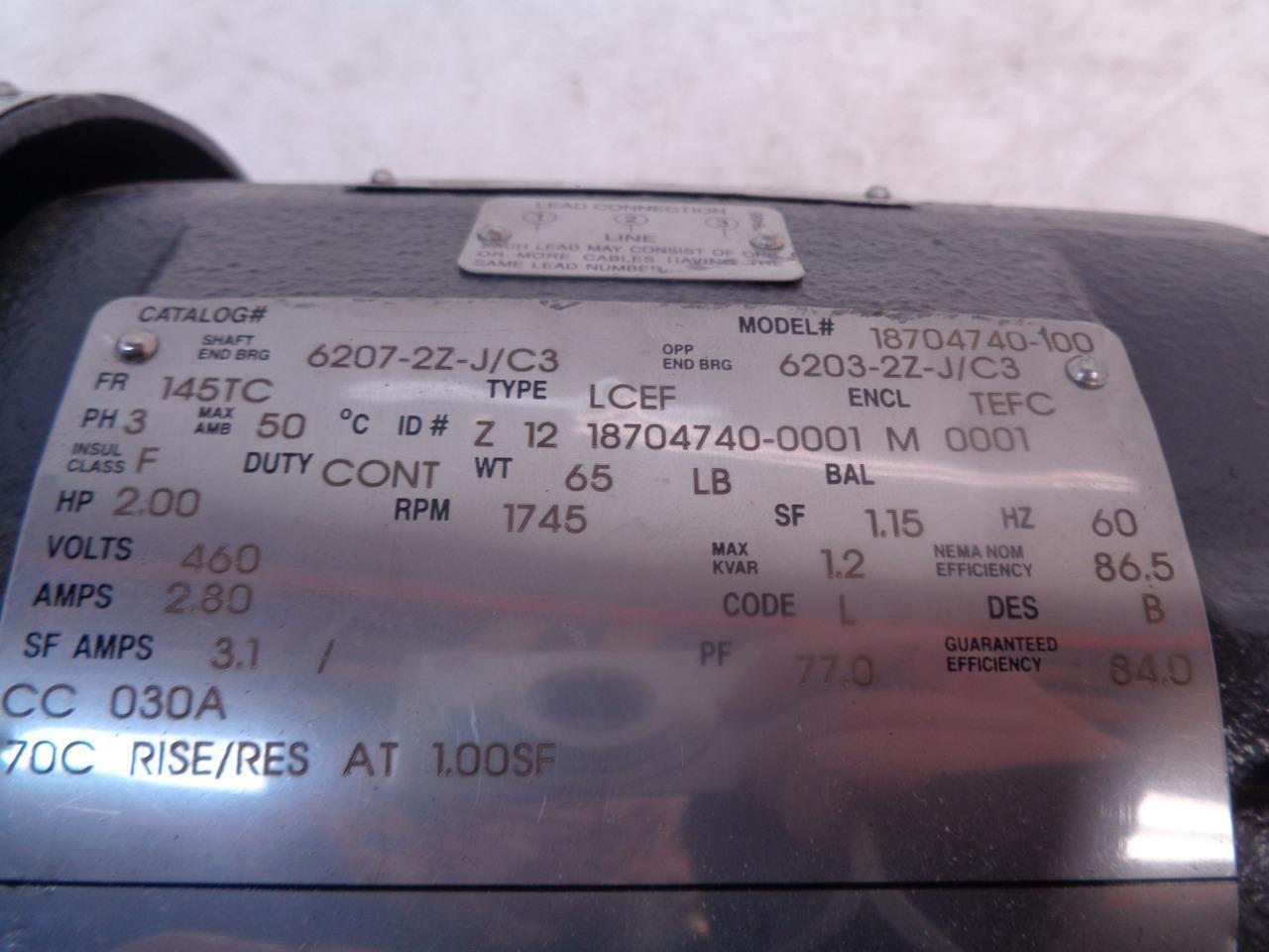 CORRO-DUTY NEMA PREMIUM ELECTRIC AC MOTOR 18704740-100 NEW  H1