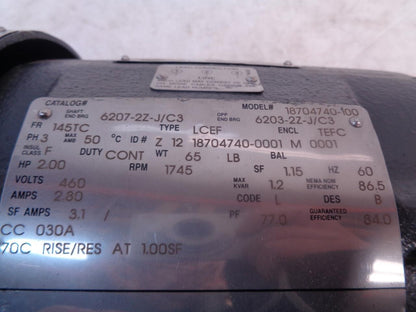 CORRO-DUTY NEMA PREMIUM ELECTRIC AC MOTOR 18704740-100 NEW  H1