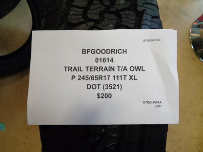 BFGOODRICH TRAIL TERRAIN T/A OWL P 245 65 17 111T XL ALL TERRAIN TIRE 01614 BQ3