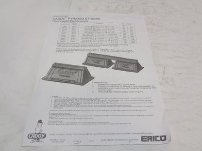 NEW CADDY PYRAMID ST FIXED STRUT SUPPORT 6.4 IN. 1000LB LOAD PSF10D R18