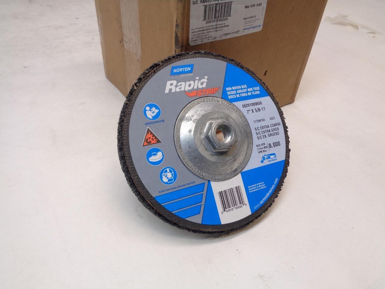 10ct NORTON 66261009650 RAPID STRIP 7x5/8-11" TYPE 27 SILICON CARBIDE DISC R7