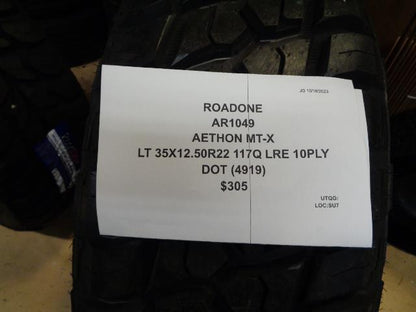 ROADONE AETHON MT-X LT 35 12.50 22 117 LRE 10PLY TIRE AR1049 BQ4