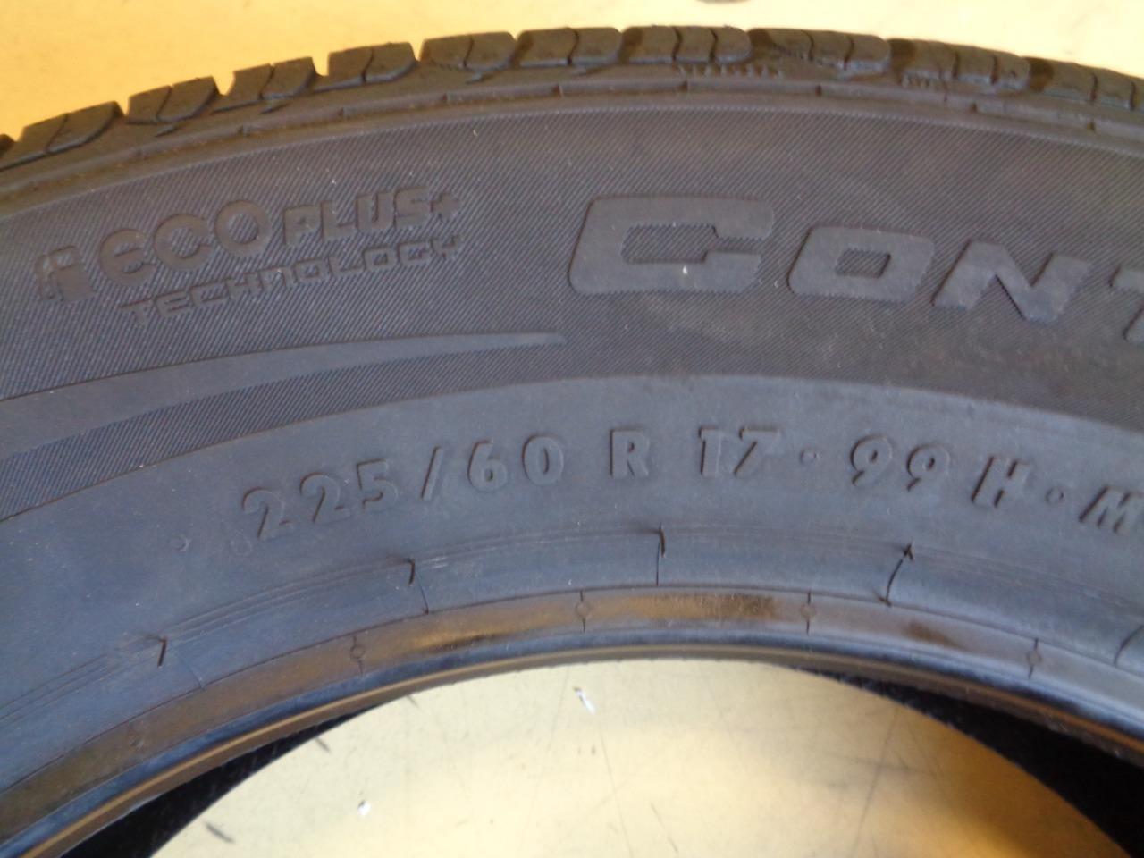1 NEW CONTINENTAL CONTROL CONTACT TOUR A/S+ 225 60 17 99H TIRE 15502470000 BQ3