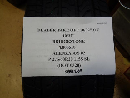 1 DTO BRIDGESTONE ALENZA AS 02 275 60 20 115S SL TIRE 005510