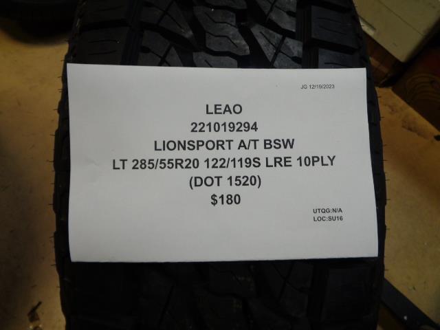 LEAO LIONSPORT A/T BSW LT 285 55 20 122/119S LRE 10PLY TIRE 221019294 BQ4
