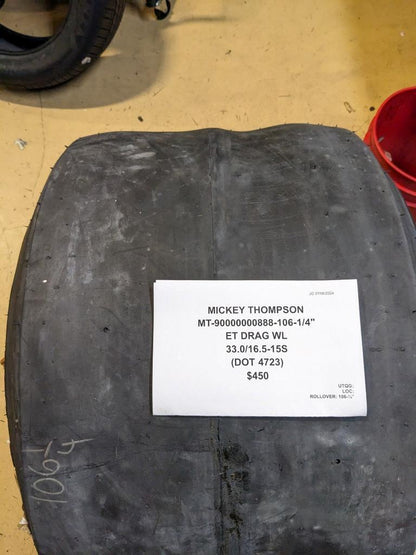 MICKEY THOMPSON ET DRAG WL 33.0 16.5 15S DRAG SLICK TIRE 90000000888-106-1/4"