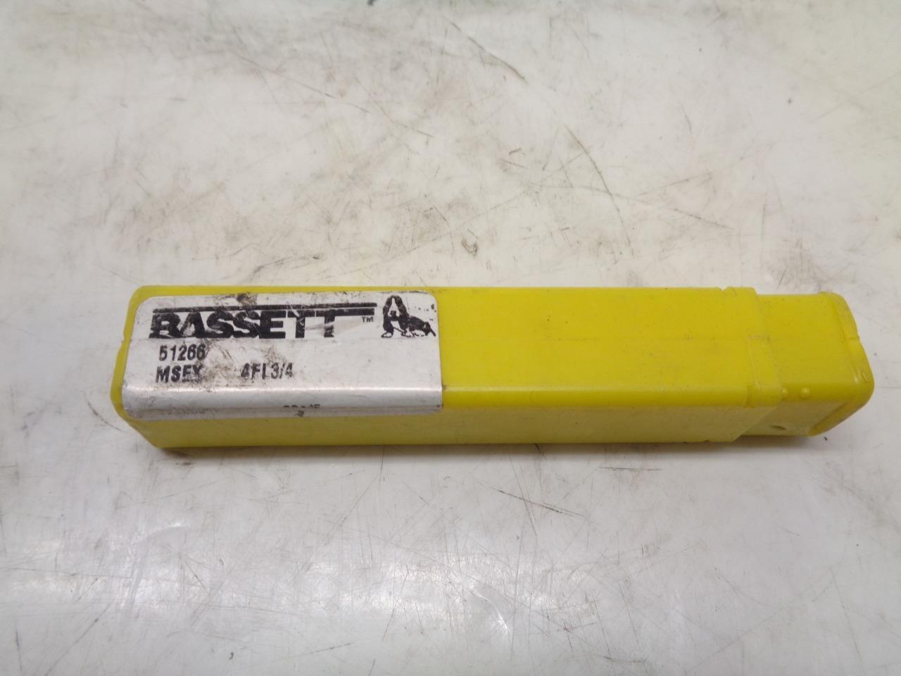 NEW BASSETT 51266 CARBIDE END MILL 3/4"x2-14" 4 FLUTE R22T6BC