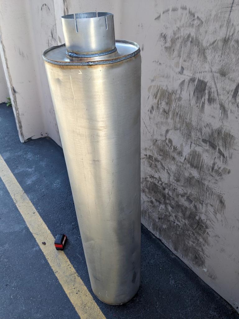 UNBRANDED EXHAUST MUFFLER 50-5/8" OVERALL LENGTH 5" INLET 12/23 NEW B2