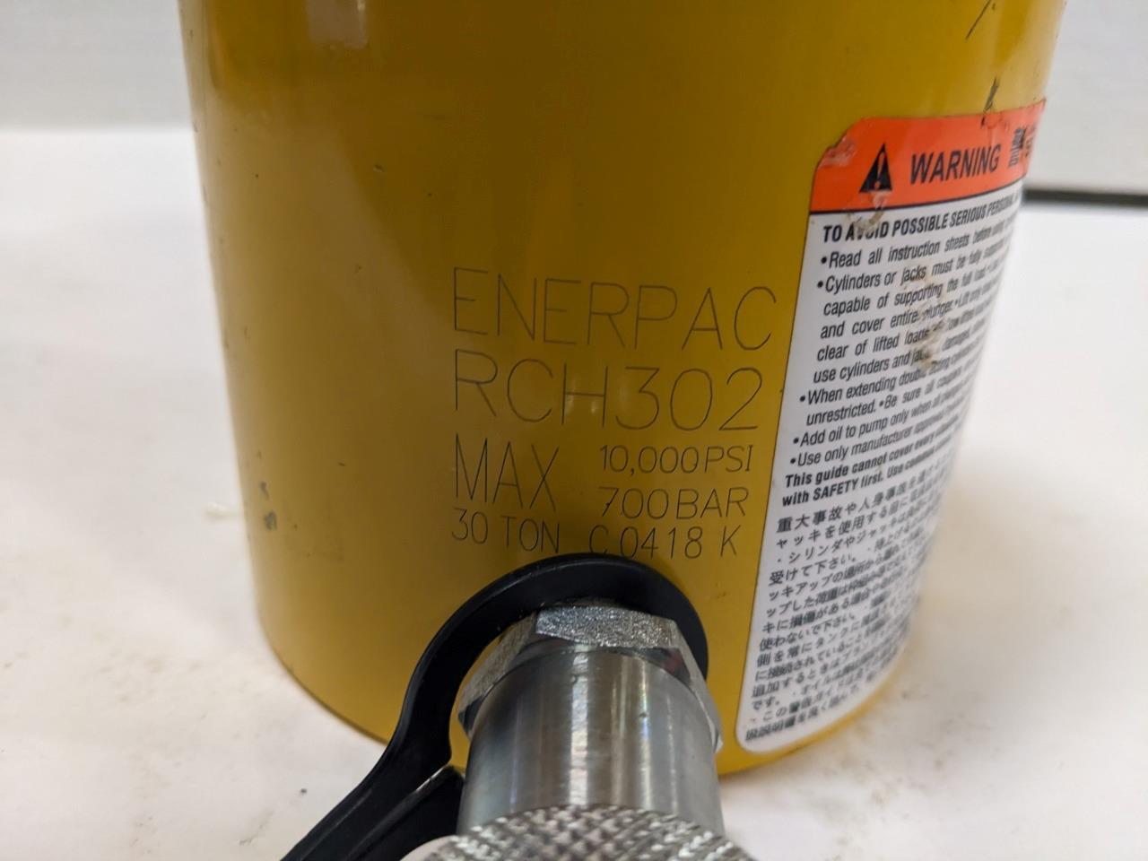 ENERPAC RCH302 30 TON 10K PSI HOLLOW PLUNGER HYDRAULIC CYLINDER BSRG5