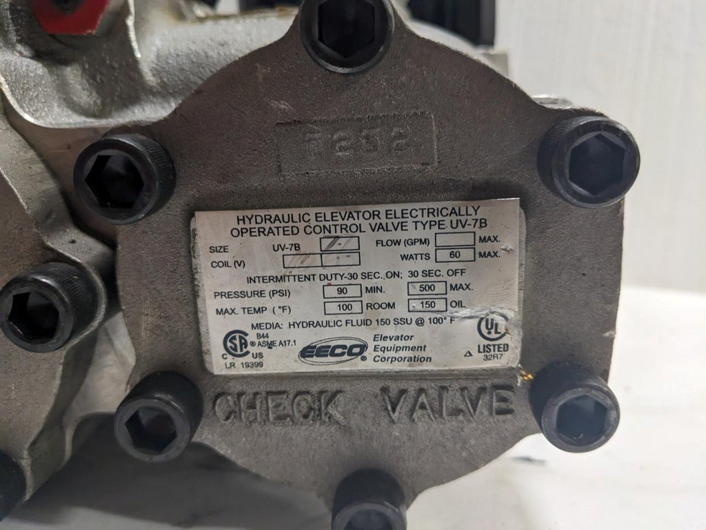 EECO HYDRAULIC UV-7B ELEVATOR ELECTRICALLY OPERATED CONTROL VALVE  500PSI BSR7