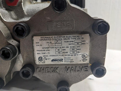 EECO HYDRAULIC UV-7B ELEVATOR ELECTRICALLY OPERATED CONTROL VALVE  500PSI BSR7