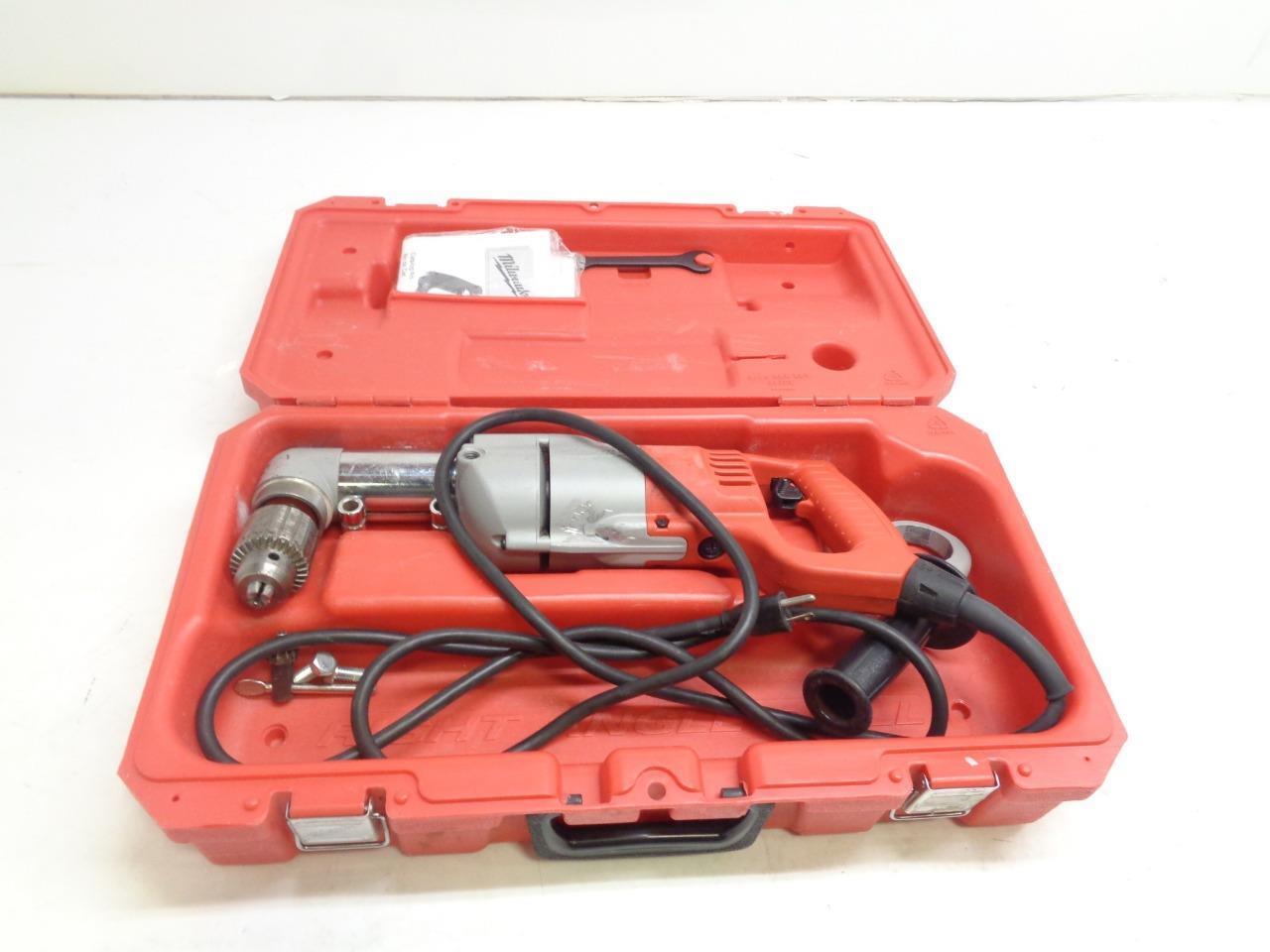 USED MILWAUKEE 1/2" HEAVY DUTY RIGHT ANGLE DRILL KIT 7AMP 3107-6 SR