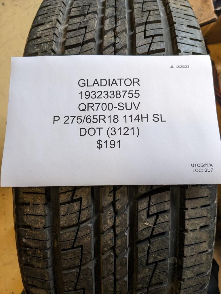 GLADIATOR QR700-SUV P 275 65 18 114H SL TIRE 1932338755 CQ4