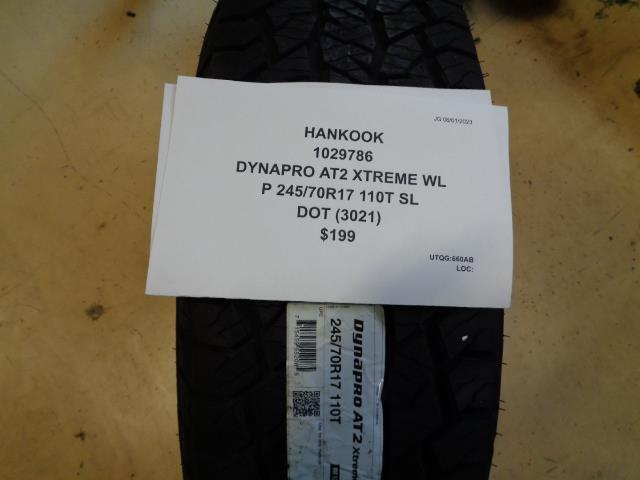 HANKOOK DYNAPRO AT2 XTREME WL P 245 70 17 110T SL ALL TERRAIN TIRE 1029786 BQ3