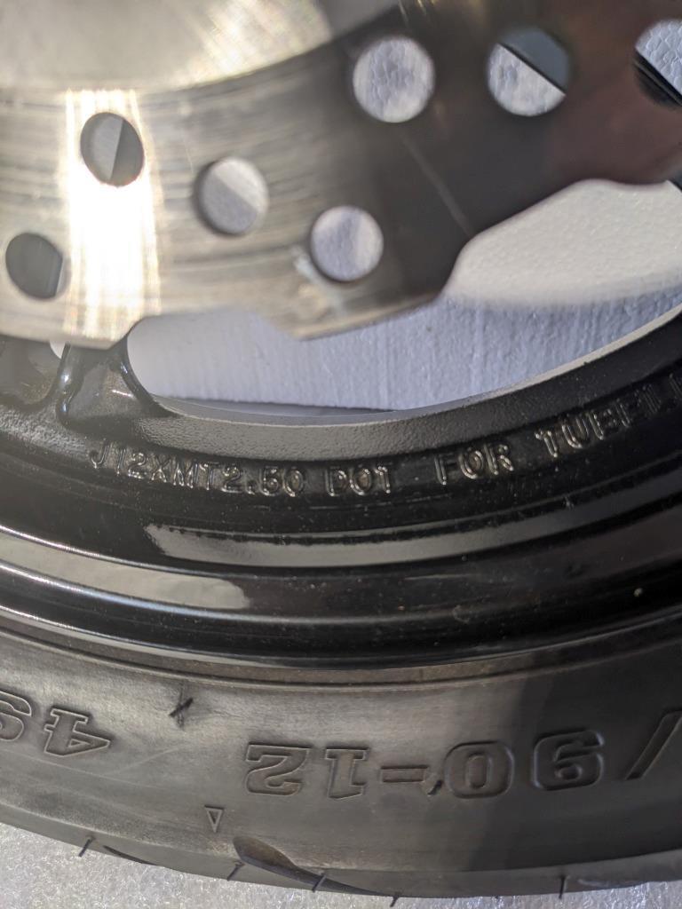 KAWASAKI F-0633 FRONT WHEEL 12XMT2.5 & 100/90-12 49J TIRE FOR Z125 PRO NEW KSLR