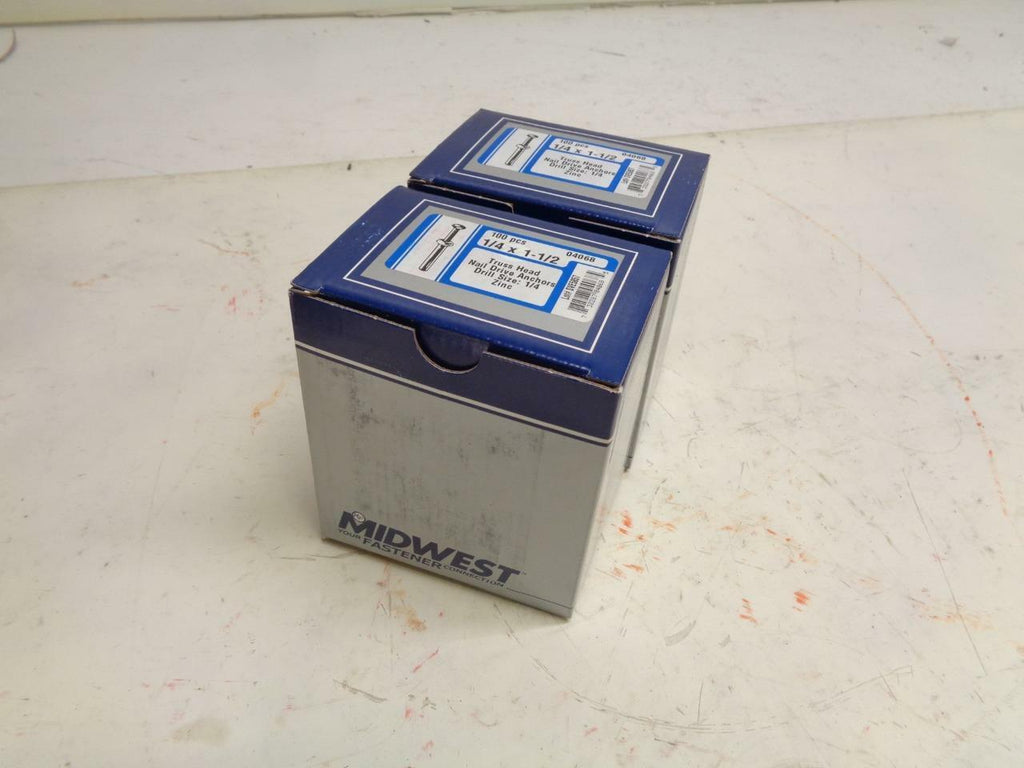 NEW PACK OF 2 BOXES OF 100 COUNT MIDWEST NAIL DRIVE ANCHORS 2.45lb MAX 04068 R10