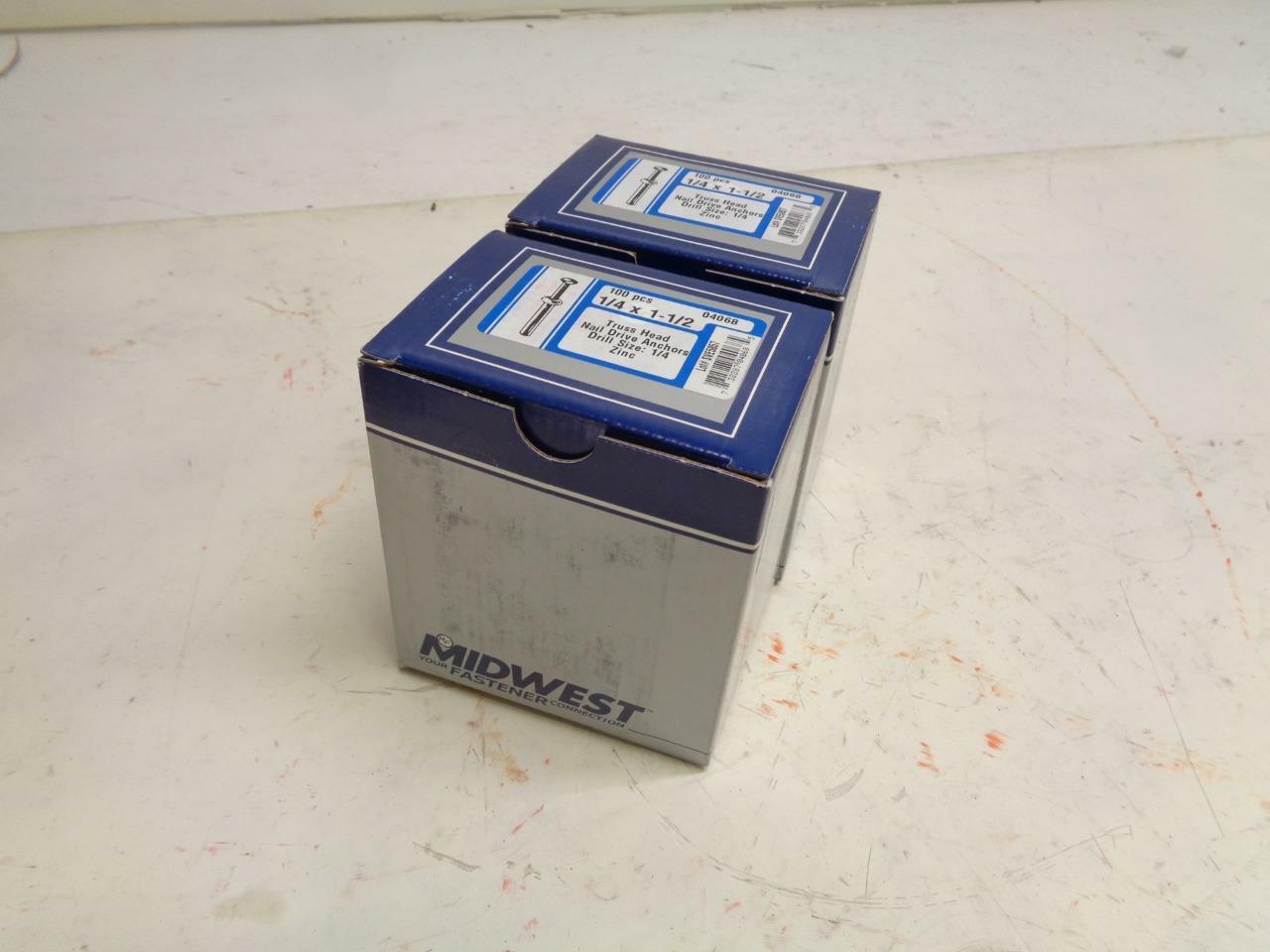 NEW PACK OF 2 BOXES OF 100 COUNT MIDWEST NAIL DRIVE ANCHORS 2.45lb MAX 04068 R10