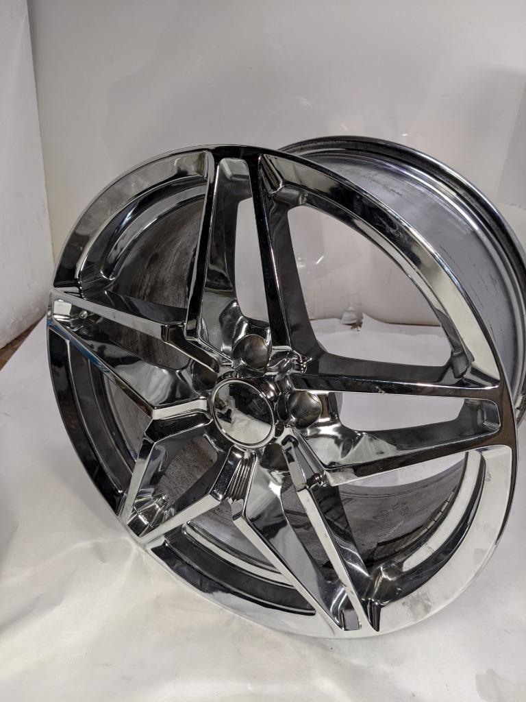 SINGLE CHROME STAGGERED WHEEL/RIM FOR CORVETTE C7 ZR1 18X9.5 J2530 WM ...